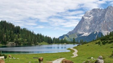 Jezero Seebensee s horou Zugspitze v pozadí, © Tirol Werbung/Markus Jenewein