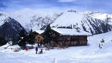 Die Grieralm vor der umliegenden Bergwelt des Hintertuxer Gletschers, © Grieralm