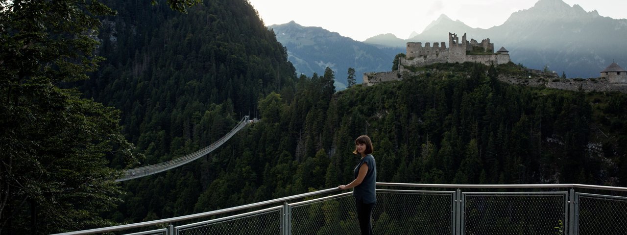 Pevnost Ehrenberg a vysutý most Highline 179 u Reutte, © Tirol Werbung / Lisa Hörterer