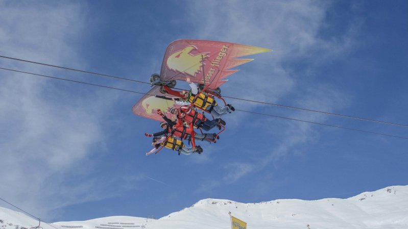 Závěsné paraglidingové křídlo Fisser Flieger, Funpark Fiss, © TVB Serfaus-Fiss-Ladis/Andreas Kirschner